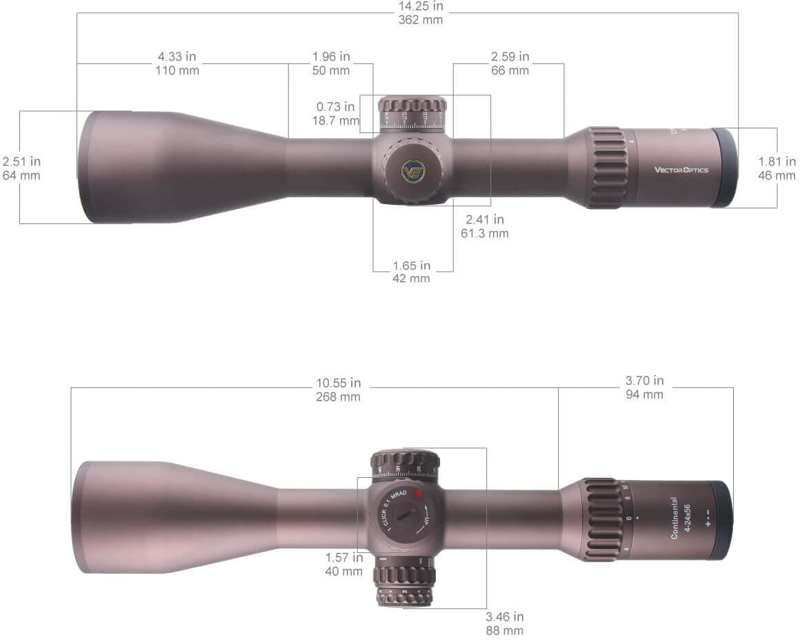Vector Optics Continental x6 4-24x56 Coyote FDE HD FFP Scope (bild 8)