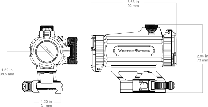 Vector Optics Maverick-II 1x25 GenII Red Dot Sight Motion Sensor (bild 9)