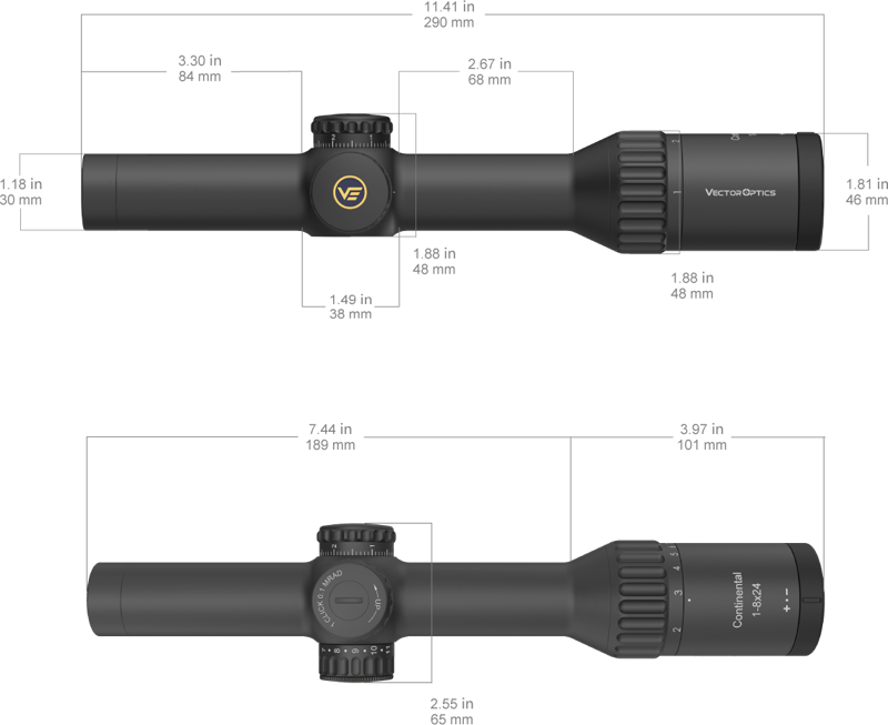 Vector Optics Continental x8 1-8x24i ED Fiber SFP Tactical Scope (bild 10)