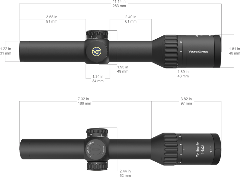 Vector Optics Continental x6 1-6x24i Fiber HD SFP Tactical Scope (bild 10)
