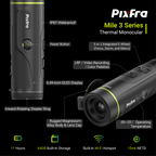 PixFra Mile M3 384x288, 25 mm Värmekamera – Objektivdiameter 25 mm, Förstoring 1,8–14,4x, Sensorupplösning 384x288 (bild 2)