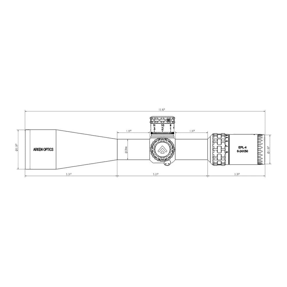 Arken Optics EPL4 6-24x50 FFP MIL Belyst Kikarsikte (bild 5)