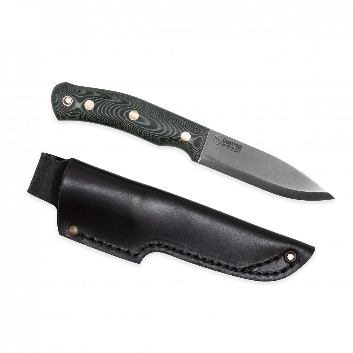 Casström No.10 SFK kniv i grön micarta & rostfritt, slida i läder