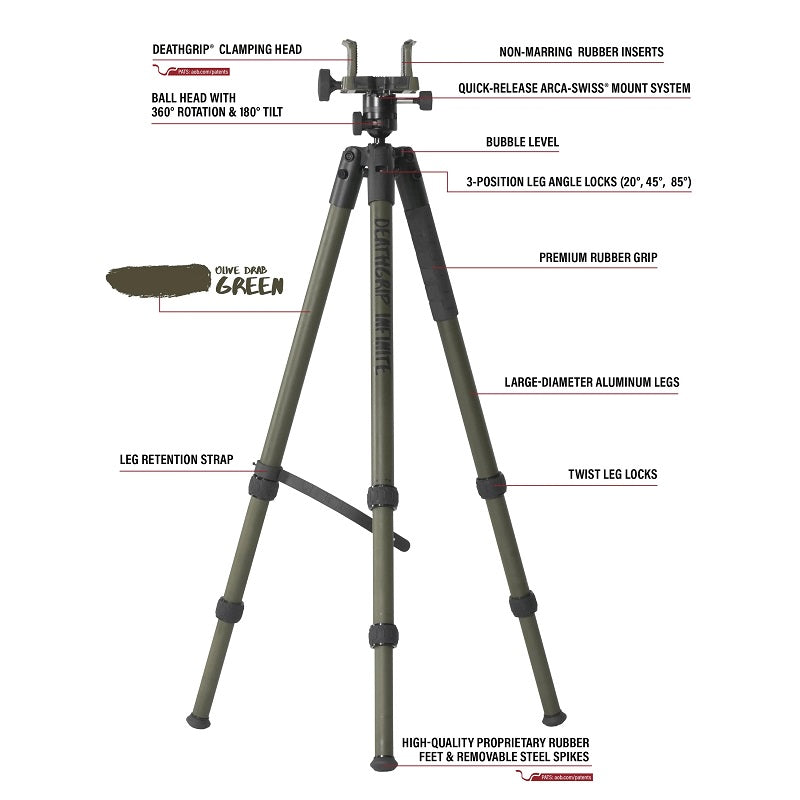 Bog Death Grip Infinite Tripod aluminium (bild 7)