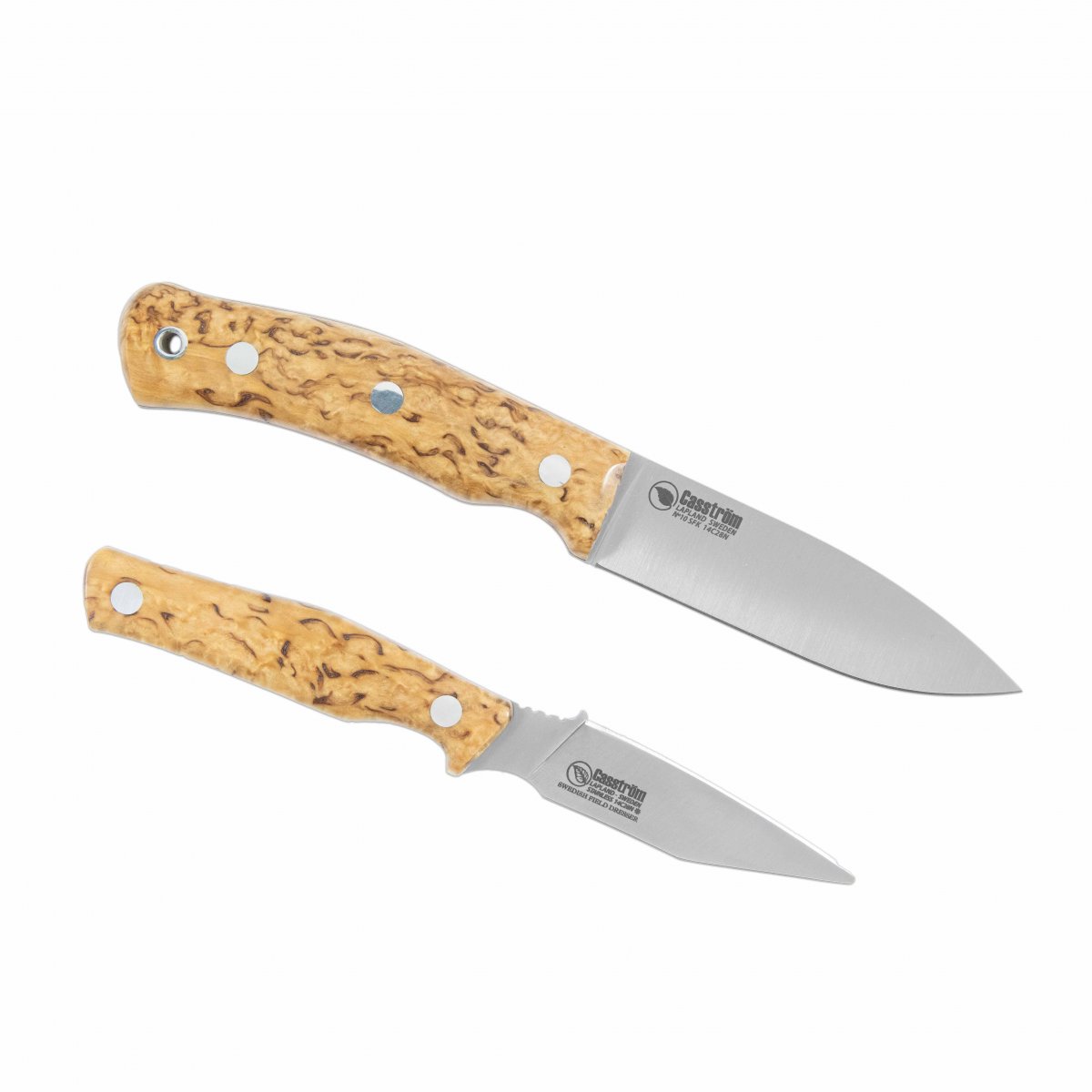 Casström Hunters combo kniv set med No. 10 & Swedish Field Dresser i stabiliserad masurbjörk