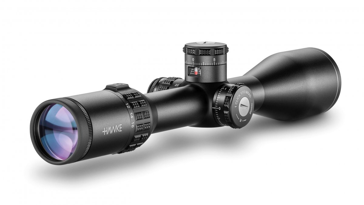 Hawke Sidewinder FFP, 4-16x50 SF, riktm. Half Mil belyst