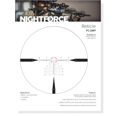 ATACR 1-8x24 FFP, .1 MRAD, riktm. FC-DMx belyst täckta tar.rattar