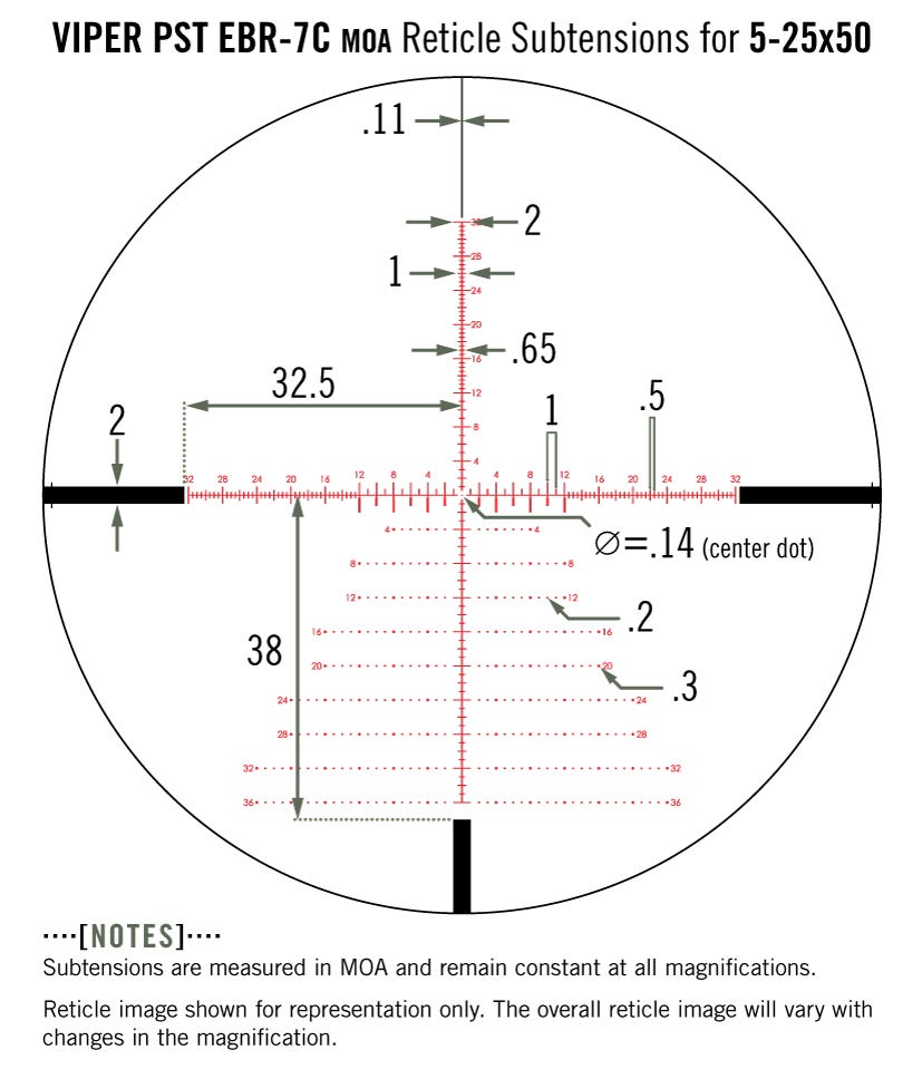Vortex Viper PST Gen 2 5-25x50 FFP, riktm. EBR-7C MOA