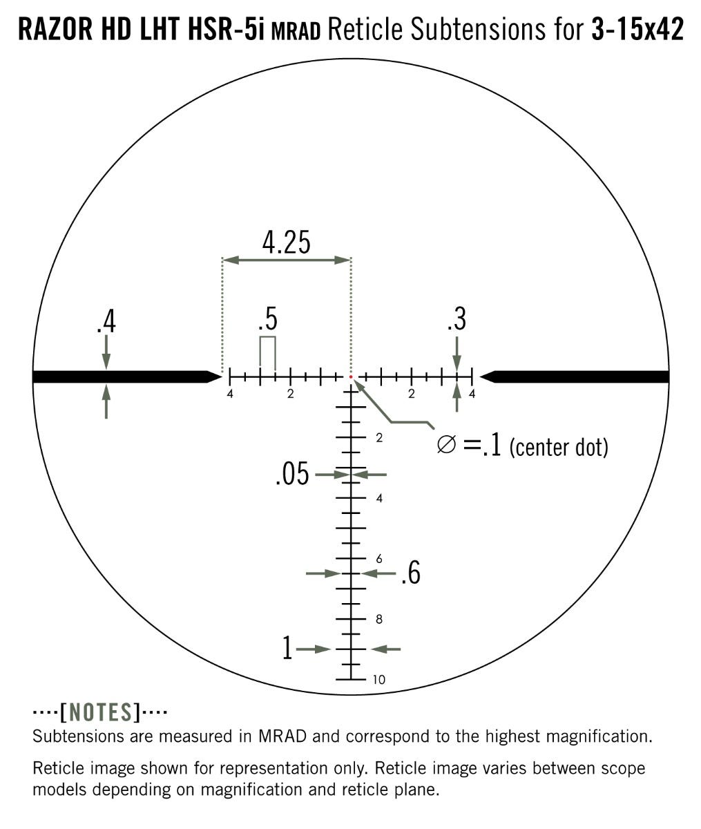 Vortex Razor HD LHT 3-15x42, riktm. HSR-5i belyst MRAD