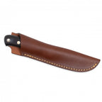Casström Woodsman kniv i svartek, slida i läder (bild 2)