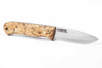 Casström Woodsman kniv i masurbjörk, slida i läder (bild 3)